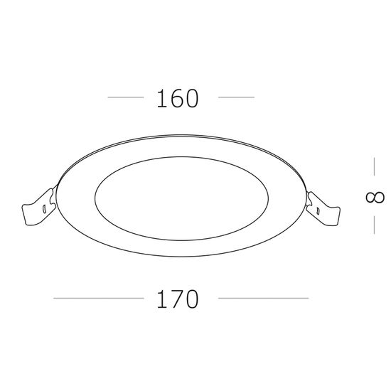 ST209.538.12 Св-к встр. Белый LED 1*12W 3000K 816Lm Ra80 110° IP20 D170xH8 90-265V Встраиваемые светильники