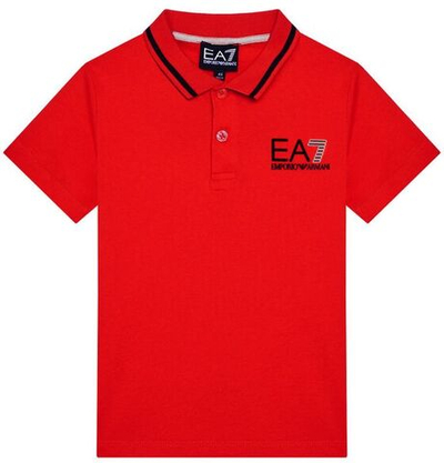 Футболка для мальчика теннисная EA7 Boys Jersey Polo Shirt - racing red