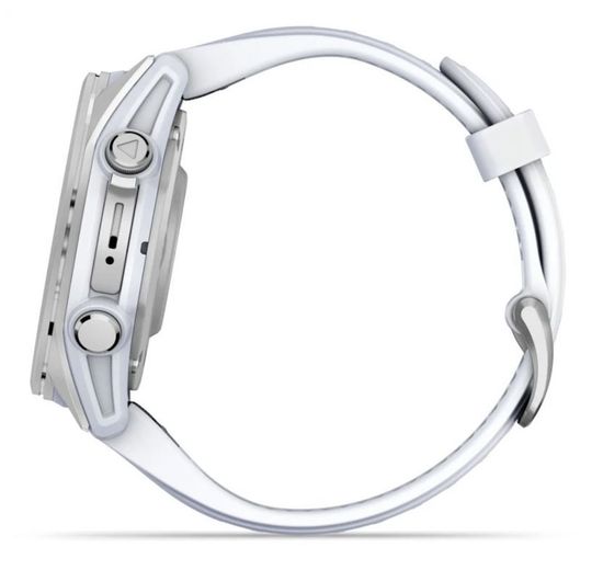 Умные часы Garmin Fenix 8, 43 мм, AMOLED, Silver with White Stone silicone band