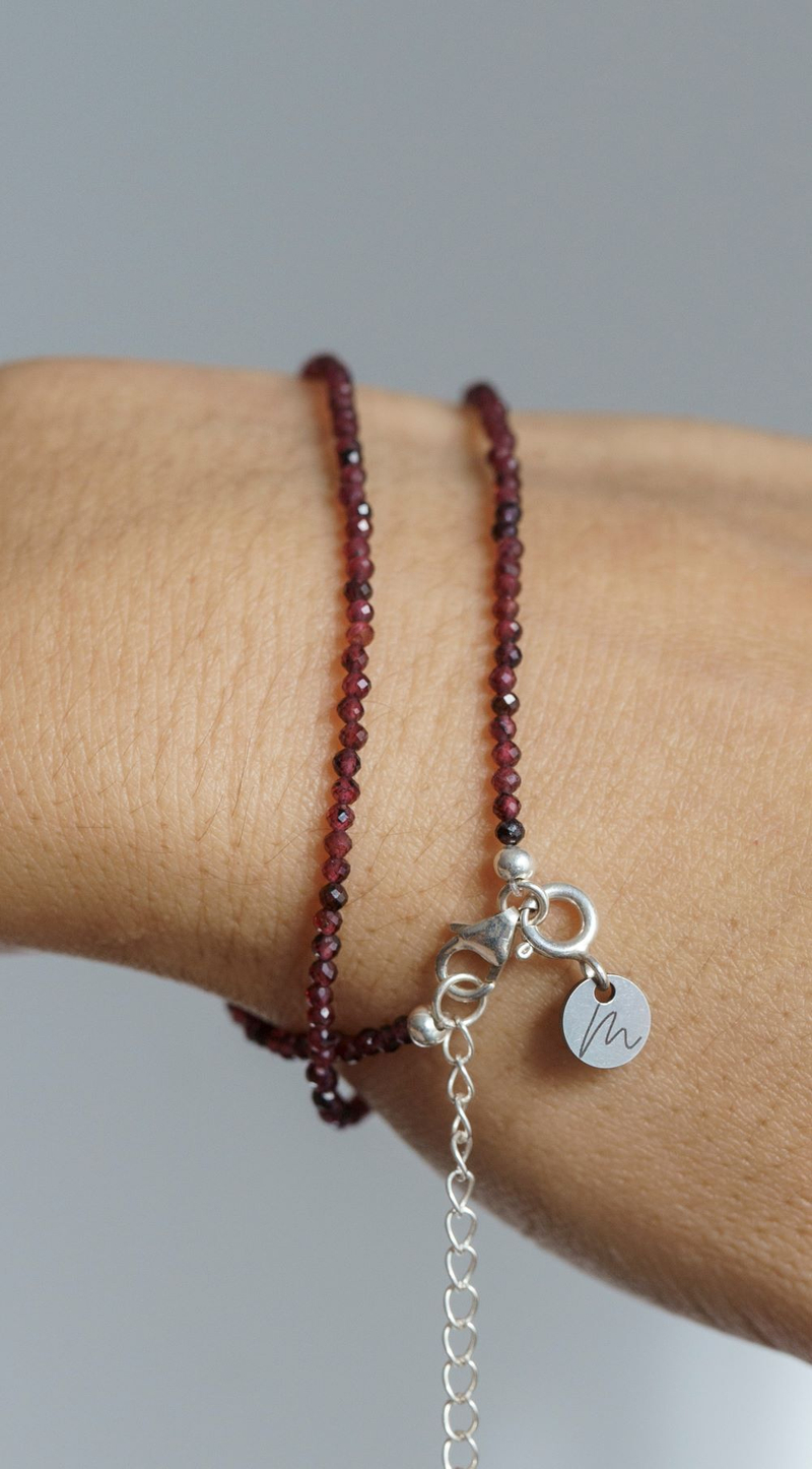 Чокер "Memo about Soulmate" из граната с удлинителем 33-38 см