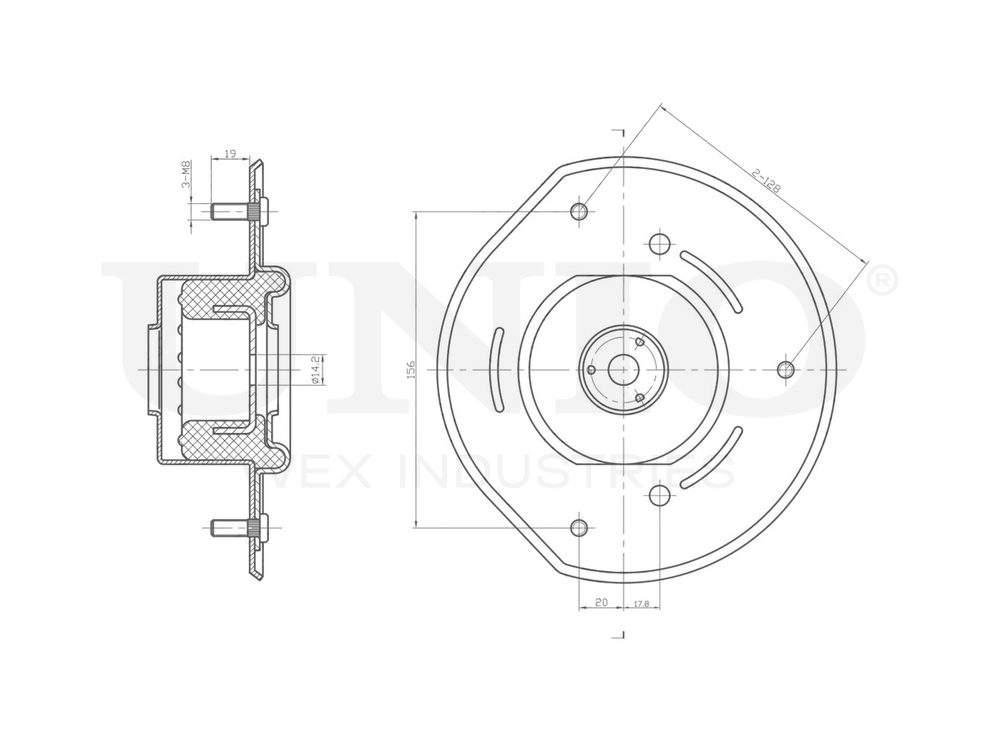 Опора амортизатора передняя UNIO RMP-13045