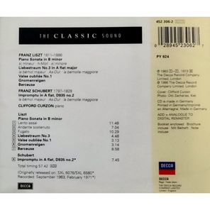 Clifford Curzon / Liszt: Sonata In B Minor, Liebestraum No.3, Valse Oubliee No. 1, Gnomenreigen, Berceuse (CD)