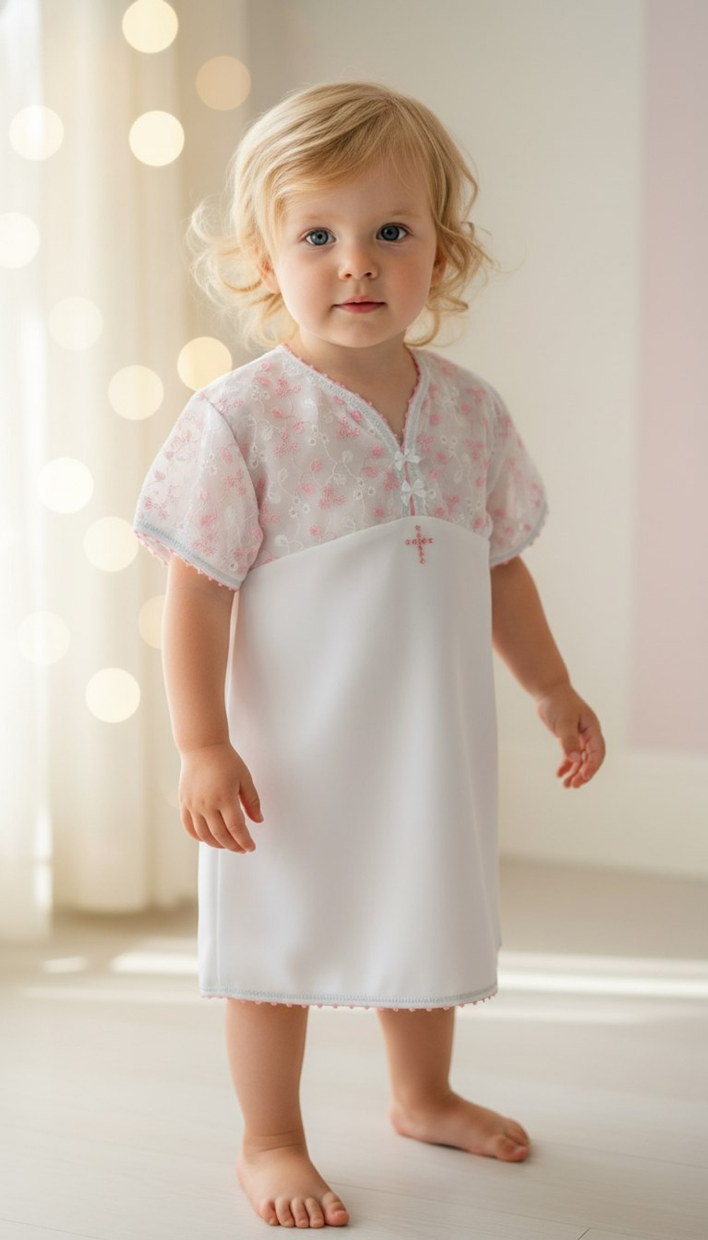 Крестильная Рубашка "Ангельское Дыхание" (роз)