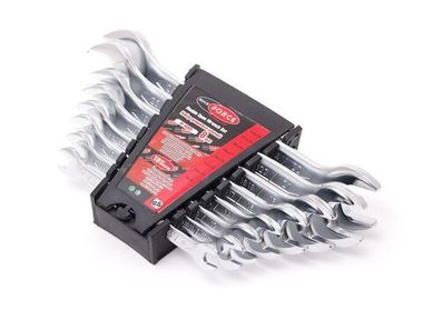 Набор ключей рожковых 8пр. (8х9, 10х11, 12х13, 14х15, 16х17, 18х19, 21х23, 22х24мм) в пласт.держателе RockForce##Rock FORCE RF-5089