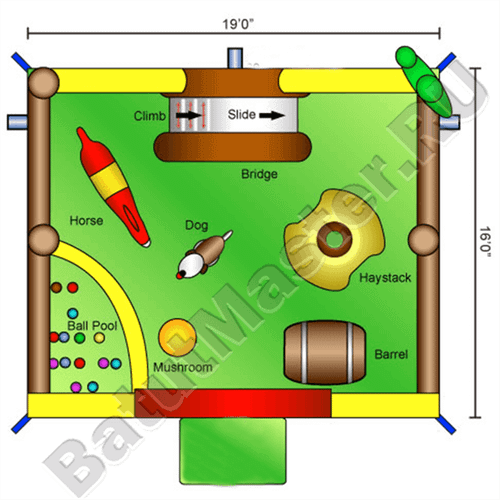 Коммерческий надувной батут "Маленькая ферма"