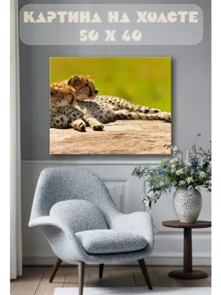 Картина на стену 40 X 50 Гепарды