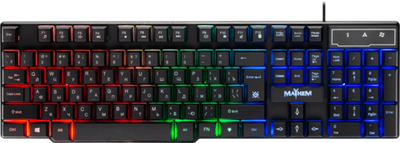 Клавиатура проводная игровая Defender Mayhem GK-360DL, ENG/RUS, USB, RGB подсветка, НОВИНКА!