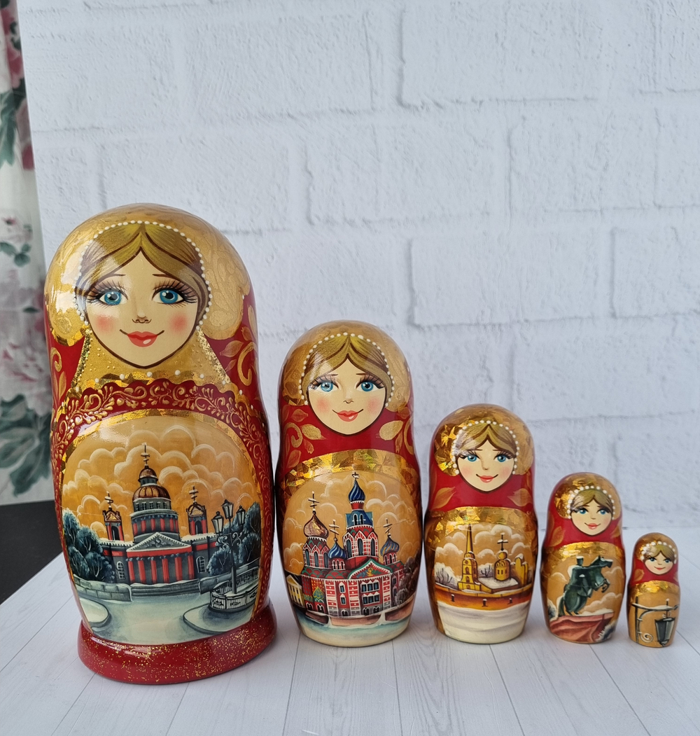 Матрёшка "Виды города" 5мест