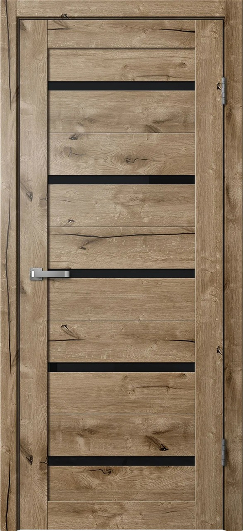Межкомнатная дверь Ла Стелла 206 (Чёрное стекло) Дуб пацифик