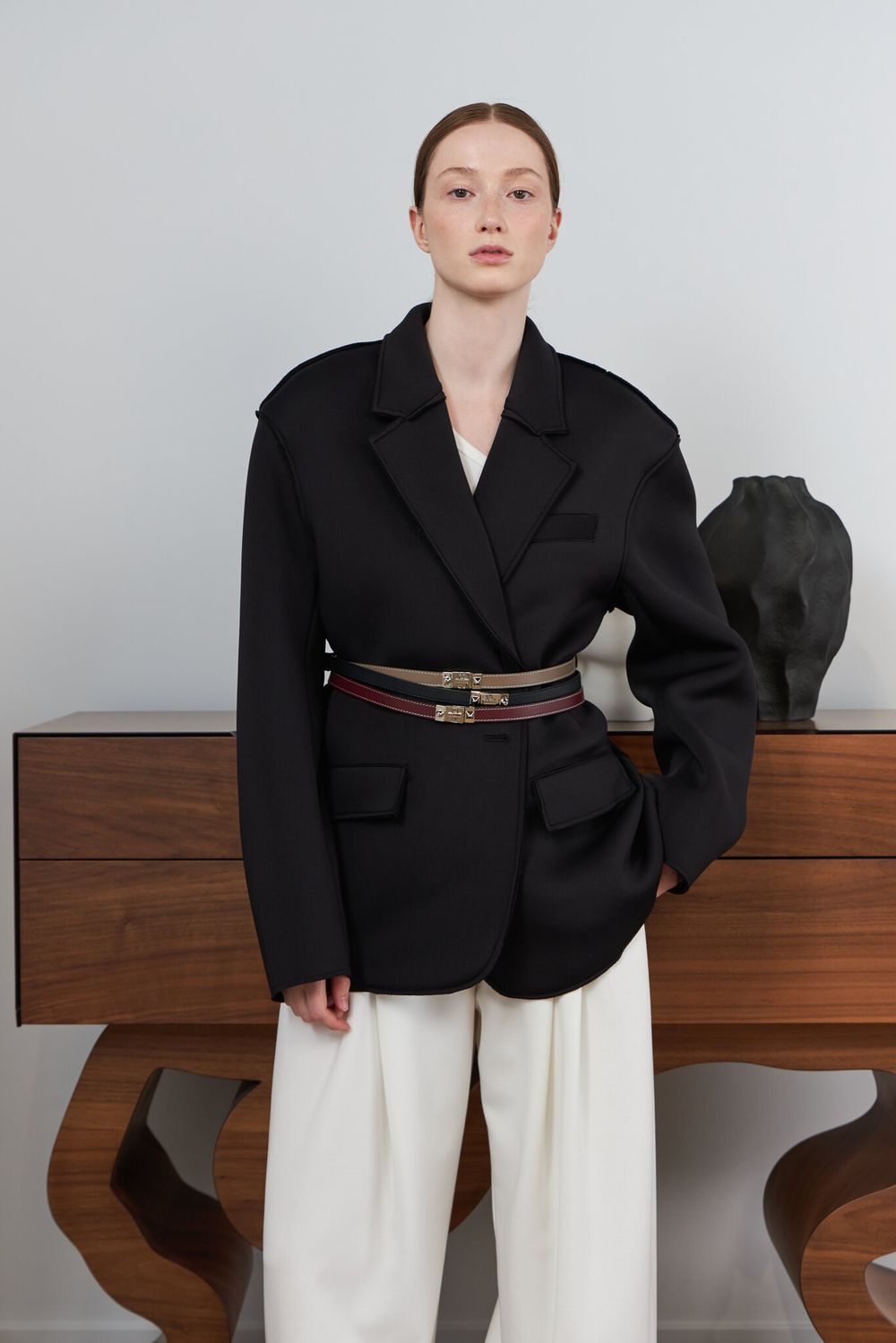 ТОНКИЙ РЕМЕНЬ С ЗАМОЧКОМ TAUPE|NUDE