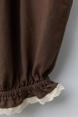 ZARA БРЮКИ-БОМБАЧИ С КРУЖЕВОМ, КОРИЧНЕВЫЙ