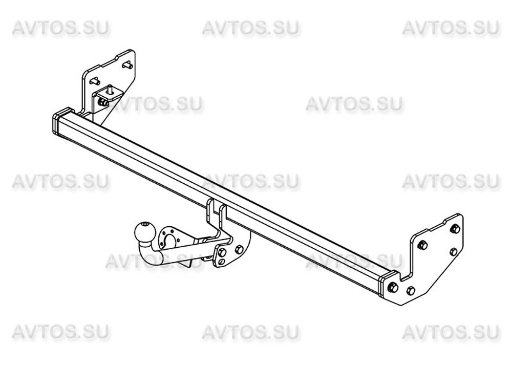 Фаркоп для Kia Soul 2014-2020 Тип шара: A. Нагрузки: 1250/75 кг, KI 28