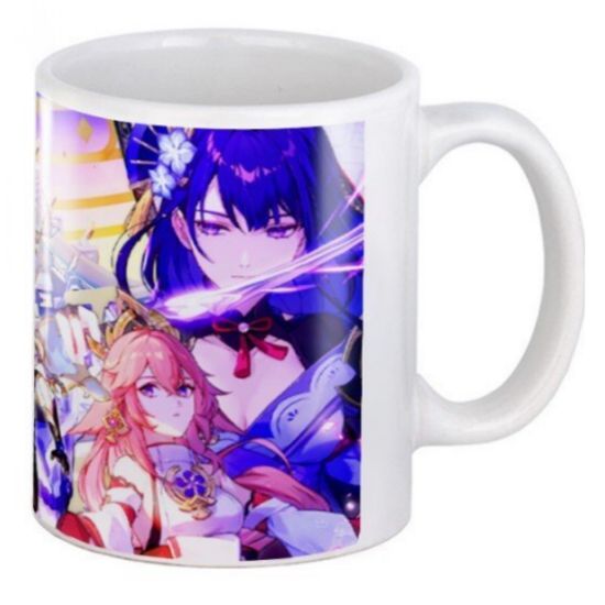 Кружка керамическая Геншин, Genshin, blue, 330 мл