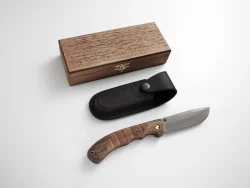 Складной нож "Охотник", сталь Х12МФ, рукоять береста/орех