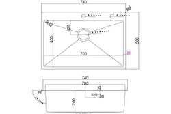 Мойка EMAR EMB-125A PVD Nano Dark (Нержавеющая сталь/Черный), EMAR