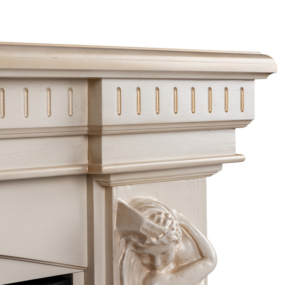 Электрокамин RealFlame Diva 33 WT белый дуб с золотой патиной с очагом 3D Firestar 33