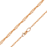 Цепь из красного золота с алмазной гранью (плетение «Сингапур»)