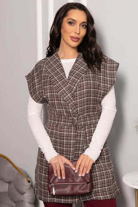 Жилет костюмный из твида Жюлли (кофе) Б14489-4М LT Collection