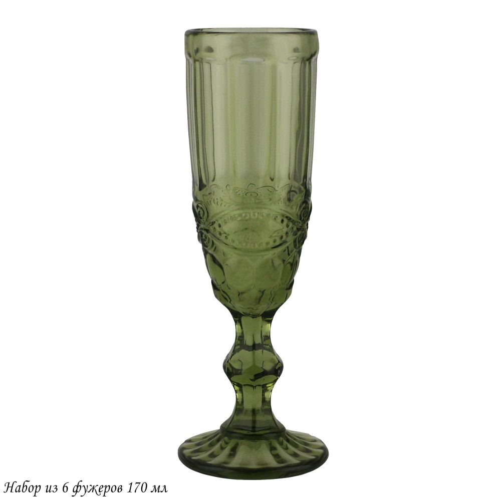Lenardi 588-444 Набор из 6 фужеров 170 мл в под.уп.(х4) Зеленый