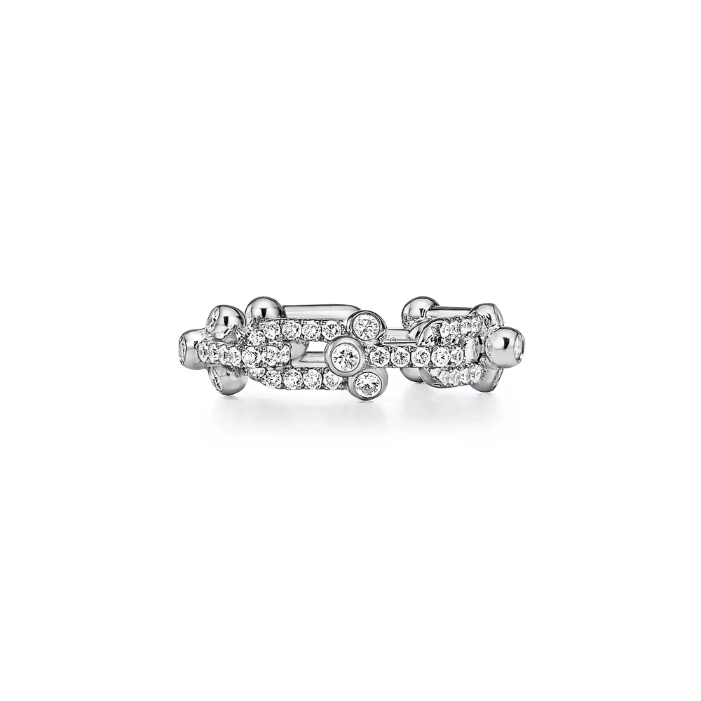 Кольцо из белого золота 18k с бриллиантами, Tiffany 💠💎Hard Wear Small link