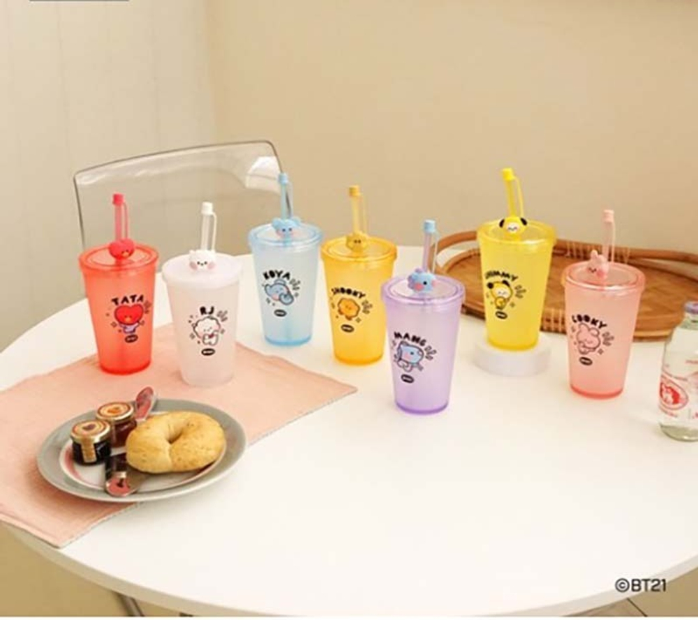 Стакан для напитков с трубочкой BT21 Chimmy, лицензионная серия