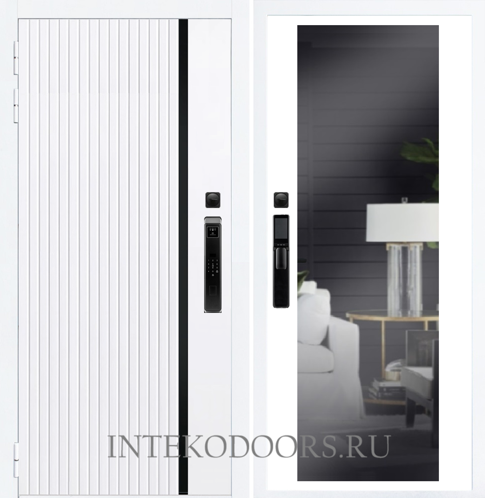 Агат Вертикаль Белая F55 с зеркалом