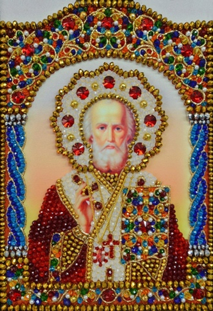 И-4 Набор для вышивания хрустальными камнями Николай "Чудотворец"