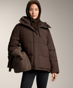 Oysho Водоотталкивающая утепленная куртка Primaloft®, коричневый