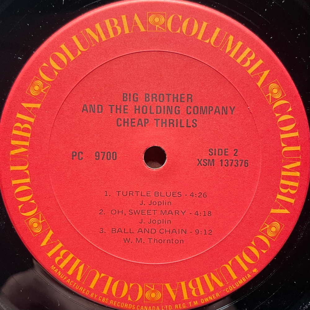 Big Brother & The Holding Company ‎– Cheap Thrills (Канада)