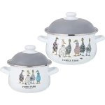 Набор кастрюль agness эмалированных серия family farm, 4пр. 1,5л и 2,8л, 16см, 20х12см