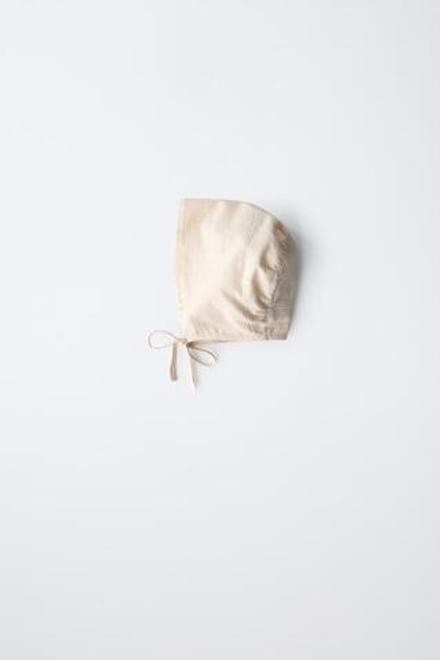 ZARA ЧЕПЧИК С КРУЖЕВНОЙ ВЫШИВКОЙ, ЭКРЮ