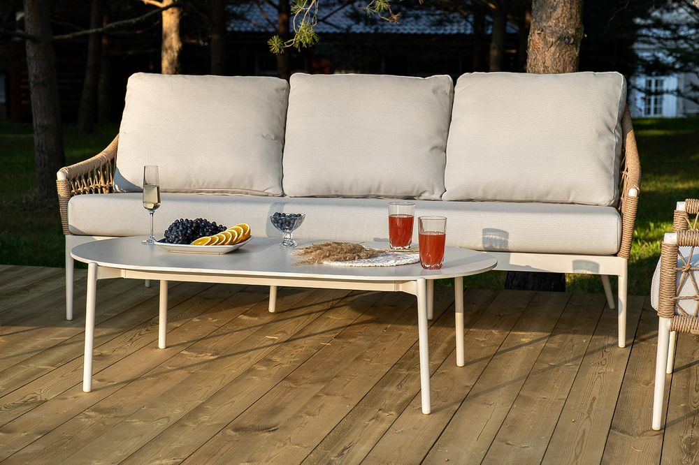 "Венеция" лаунж-зона из искусственного ротанга, цвет соломенный