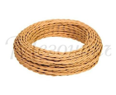 BIRONI Ретро Витой провод 2х1,5 Песочное золото 50м