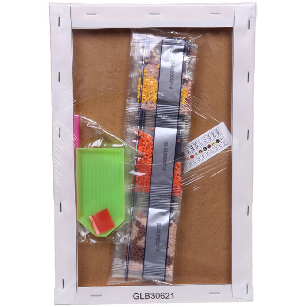 Алмазная мозаика на подрамнике с полным заполнением «МИР ЯРКИХ КРАСОК», аниме красавица, 20*30см