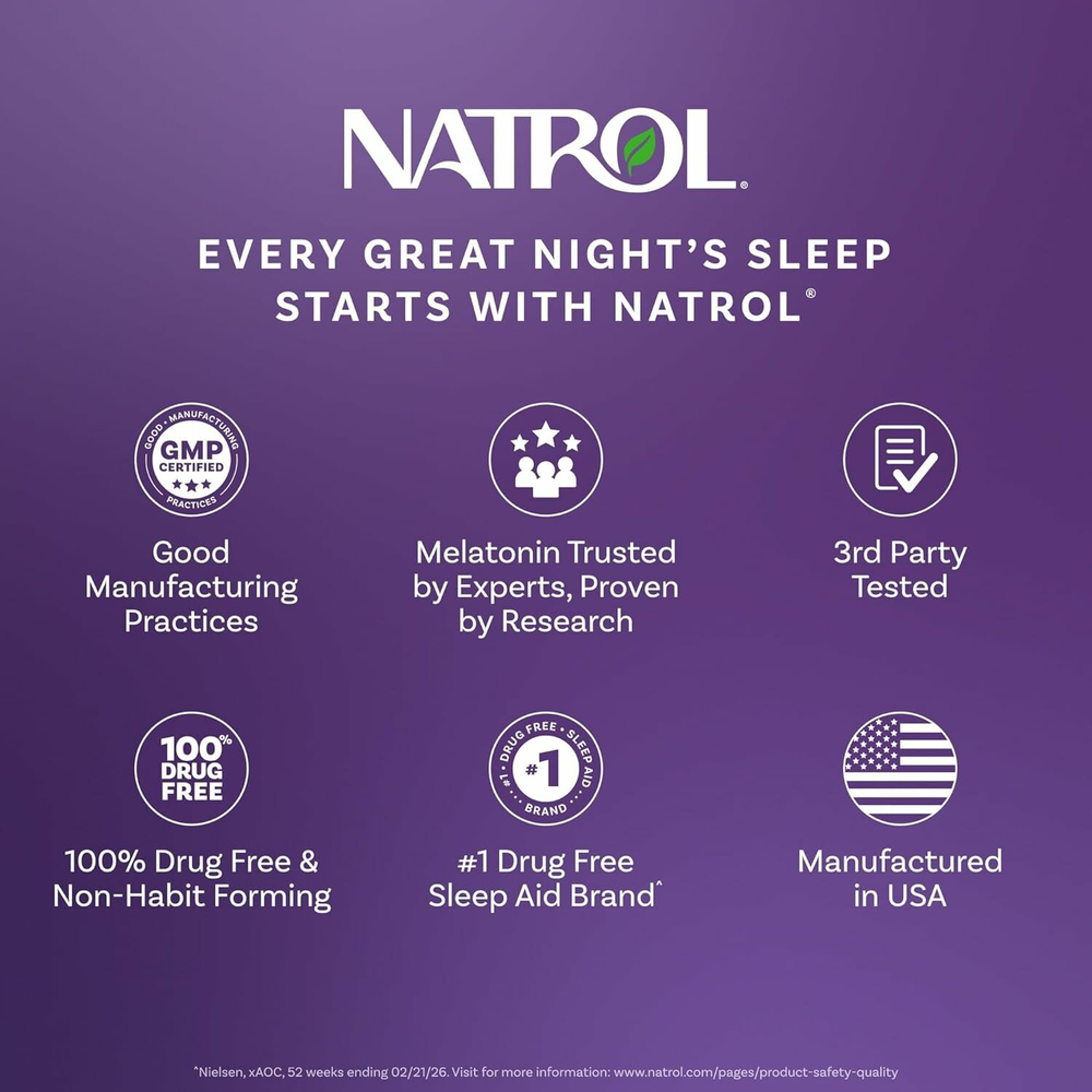 Мелатонин Natrol, быстрорастворимый, цитрусовый вкус, 10мг, 100 таблеток