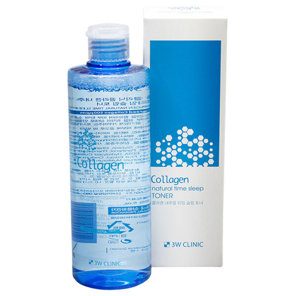 Тонер для лица 3W Clinic Collagen Natural Time Sleep Toner ночной с Коллагеном 300 мл