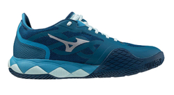 Мужские кроссовки теннисные Mizuno Wave Enforce Tour AC - moroccan blue/white/blue