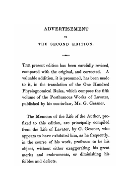 Essays on physiognomy. designed to promote the knowledge and the love of mankind | J. C. Lavater