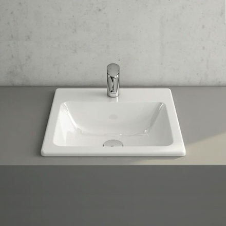 Раковина накладная Vitra S20 прямоугольная 55 cм, c переливом, цвет белый (5465B003-0001)