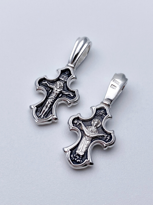 Крест из серебра/Чернение/Покров ПБ