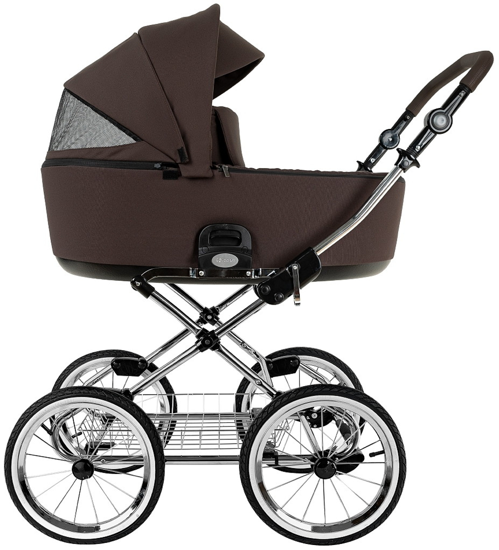 Детская коляска Roan Bass Next Classic d14 2.0 3 в 1 с автокреслом Pituso Baesa Pro Black BSNC/93/2 Turkish Coffe/Black/руч.Cappuccino