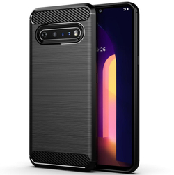 Черный чехол мягкий для LG V60 ThinQ, серия Carbon от Caseport