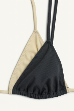 ZARA ТОП БИКИНИ С ТРЕУГОЛЬНЫМИ ЧАШКАМИ, КОРИЧНЕВЫЙ