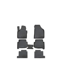 Коврики в салон для VW Touran (I) 2003-2010, (II) 2010-2015, 7 мест., 6 шт. (полиуретан, серые) NLC.51.20.211K