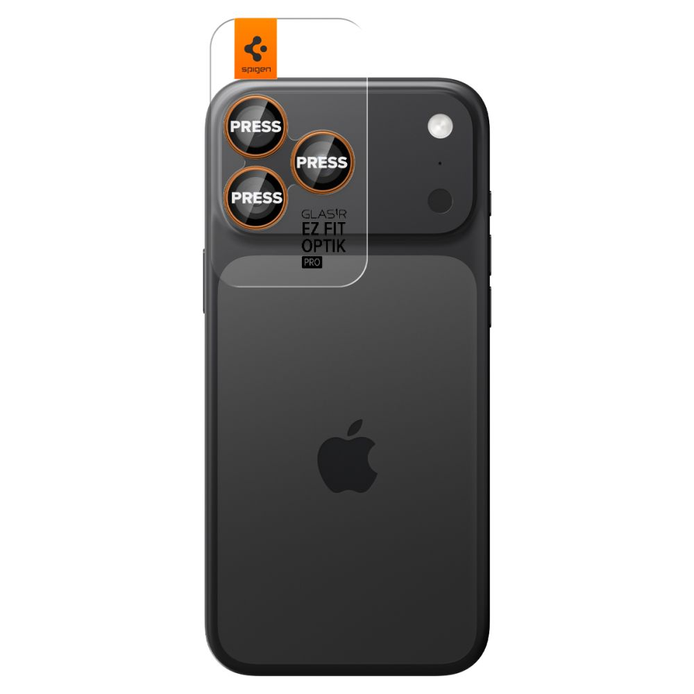 Стекло камеры Spigen OPTIK PRO GLAS.TR ”EZ FIT” 2шт. для iPhone 14 PRO/ MAX / 15 PRO / MAX / 16 PRO / MAX / 17 PRO / MAX ORANGE