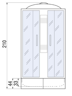 Душевая кабина RIVER NARA 120/80/44  МТ L 120x80x210 10000002822 Правая или левая  Ассимметрия