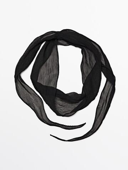 Massimo Dutti Шарф с завязками, черный
