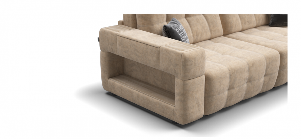 Диван BOSS.XO MAX Велюр Royal шампань / WOOD Snow