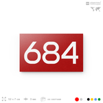 Номер на дверь 684, табличка на дверь для офиса, квартиры, кабинета, аудитории, склада, красная 120х70 мм, Айдентика Технолоджи