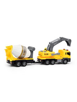Игровая машинка Экскаватор с бетономешалкой (JS152)